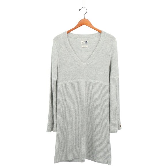 The North Face Saguaro Alpaca Wool Blend V-Neck Long Sleeve Sweater Dress M - Picture 2 of 5